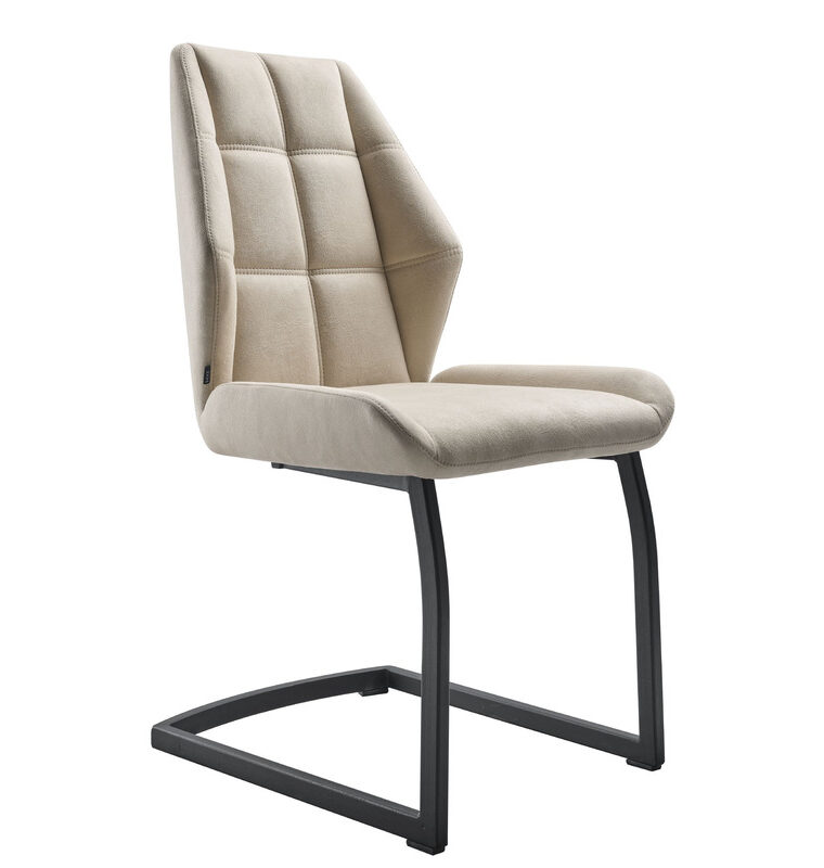 Spacio Eetstoel met Ruitstiksel Stof Chicago Toffee