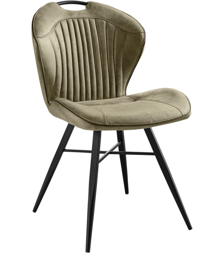 Minot Eetstoel Stof Softyl Olive met Contraststiksel