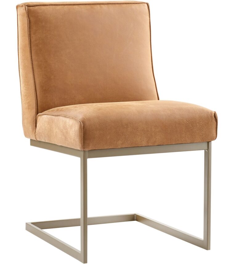 Rona Eetstoel Leder Africa Caramel