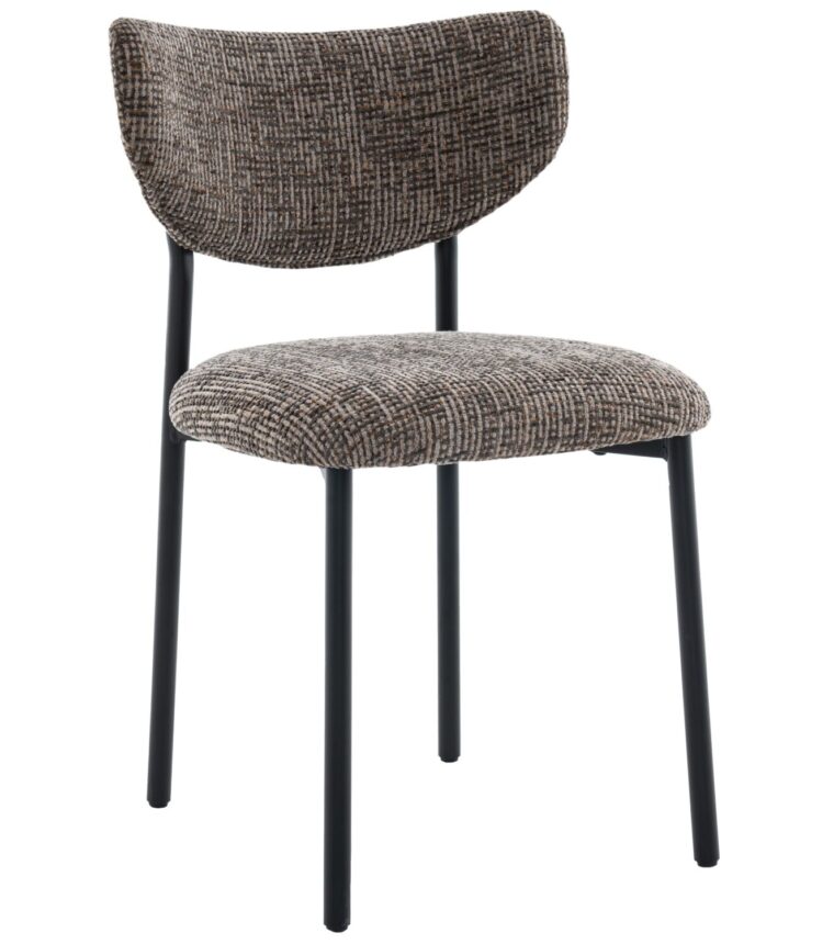 Emala eetstoel stof coco 176-sepia, metalen frame